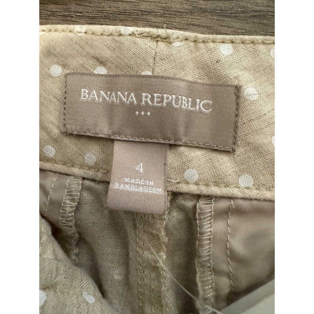 Banana Republic Women's Size 4 Polka Dot Linen cotton Blend Shorts Beige NEW - Picture 6 of 8